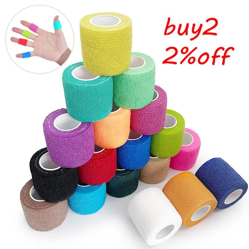18 Colors Colorful Athletic Wrap Tape Self Adhesive Elastic Bandage Elastoplast Sports Protector Knee Finger Ankle Palm Shoulder