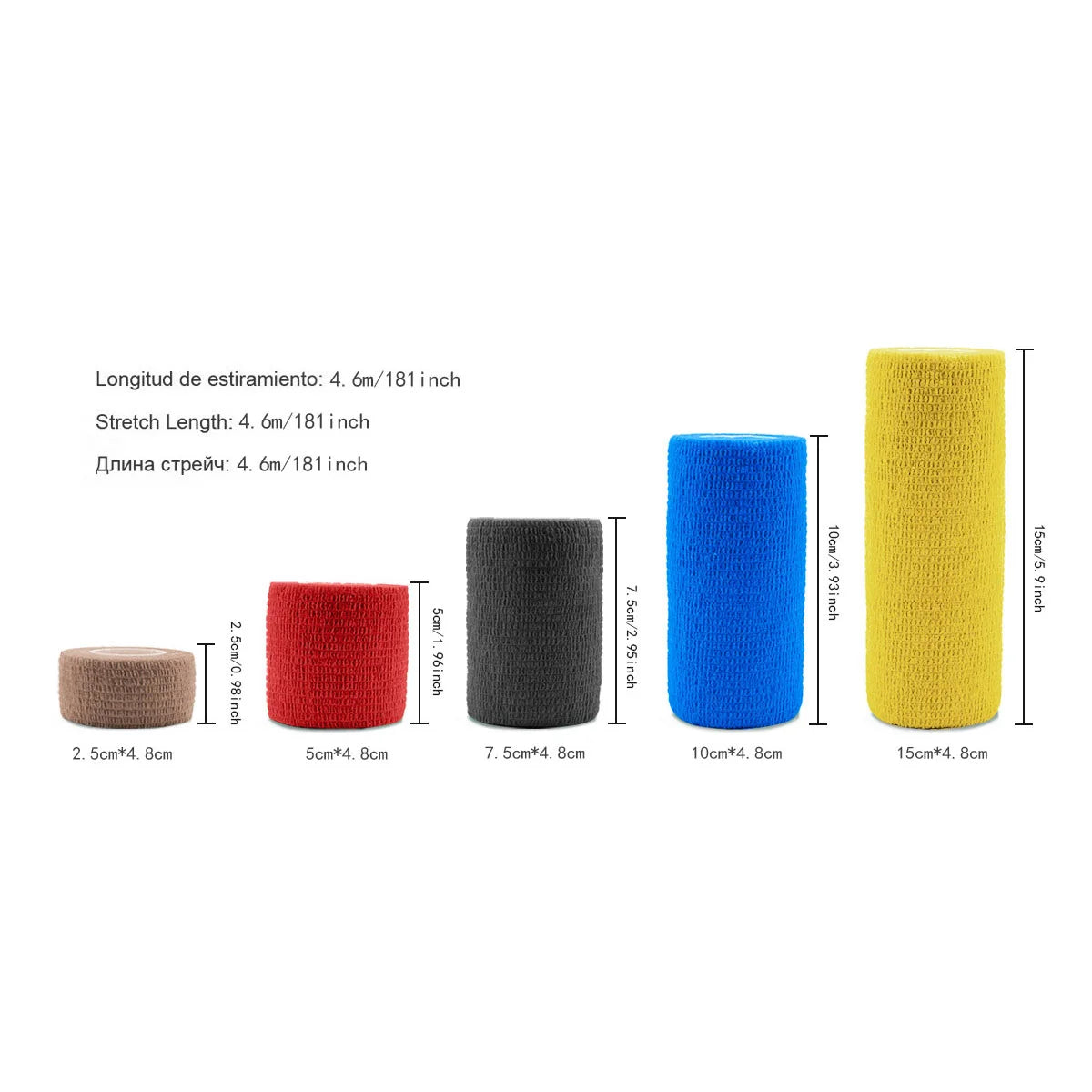 18 Colors Colorful Athletic Wrap Tape Self Adhesive Elastic Bandage Elastoplast Sports Protector Knee Finger Ankle Palm Shoulder